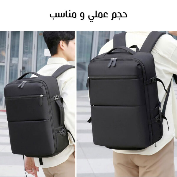 ⁦Durable 2-in-1 Laptop Bag, Black⁩ - الصورة ⁦4⁩