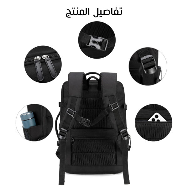 ⁦Durable 2-in-1 Laptop Bag, Black⁩ - الصورة ⁦5⁩