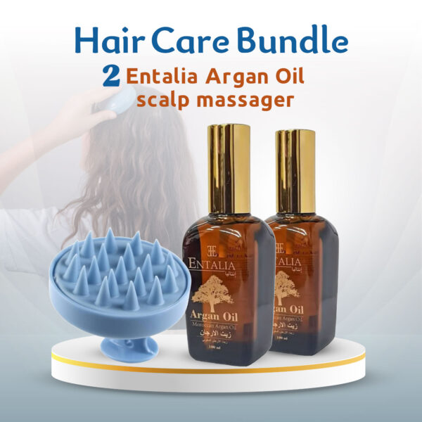 ⁦Complete Hair Care Offer – (2 Original Moroccan Argan Oil + Hair Scalp Massage Brush)⁩ - الصورة ⁦7⁩