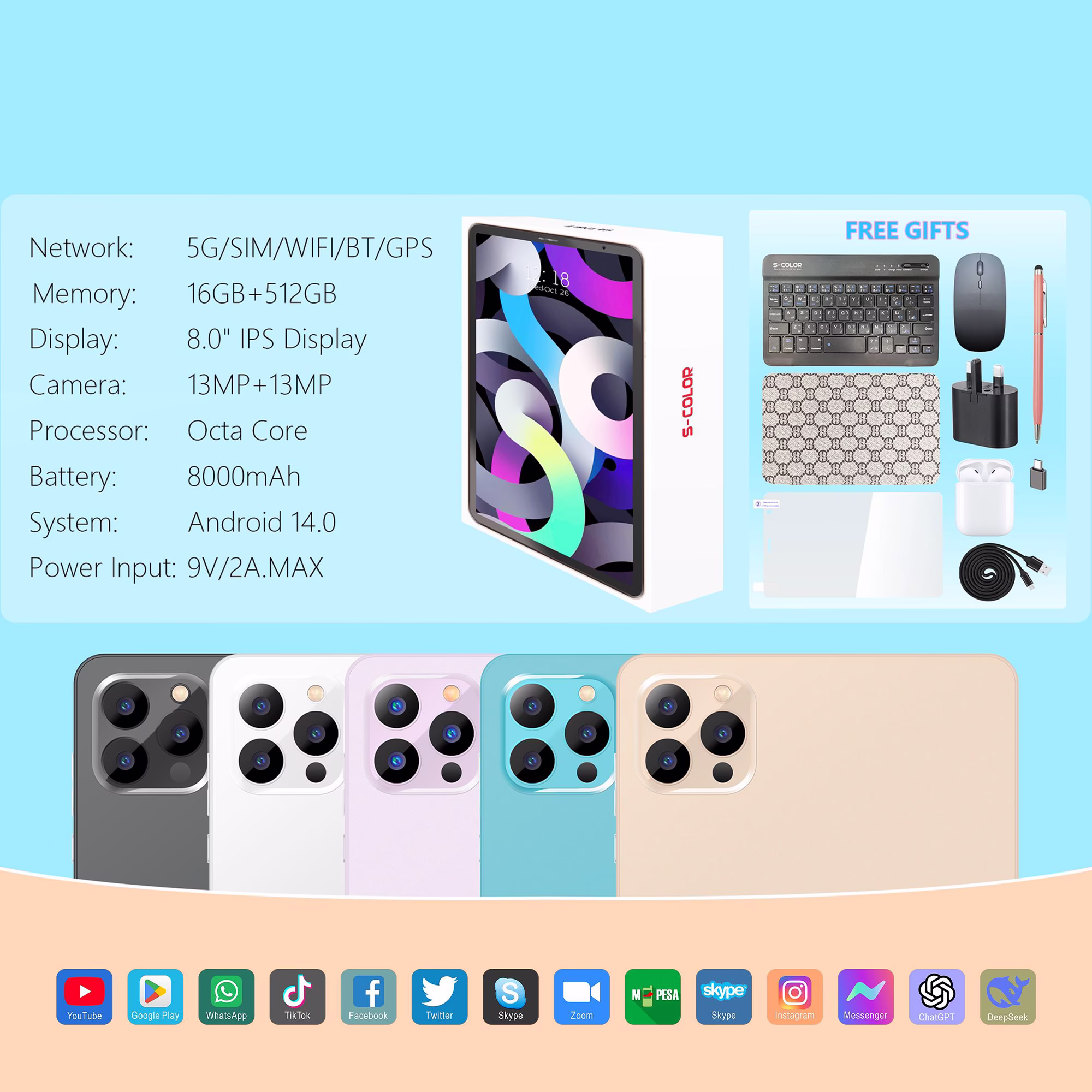 تابلت Tap 17 بكيبورد و ماوس بلوتوث (ضمان 6 اشهر ) + مجموعة هدايا 2 تابلت Tap 17 بكيبورد و ماوس بلوتوث (ضمان 6 اشهر ) + مجموعة هدايا - الصورة 2