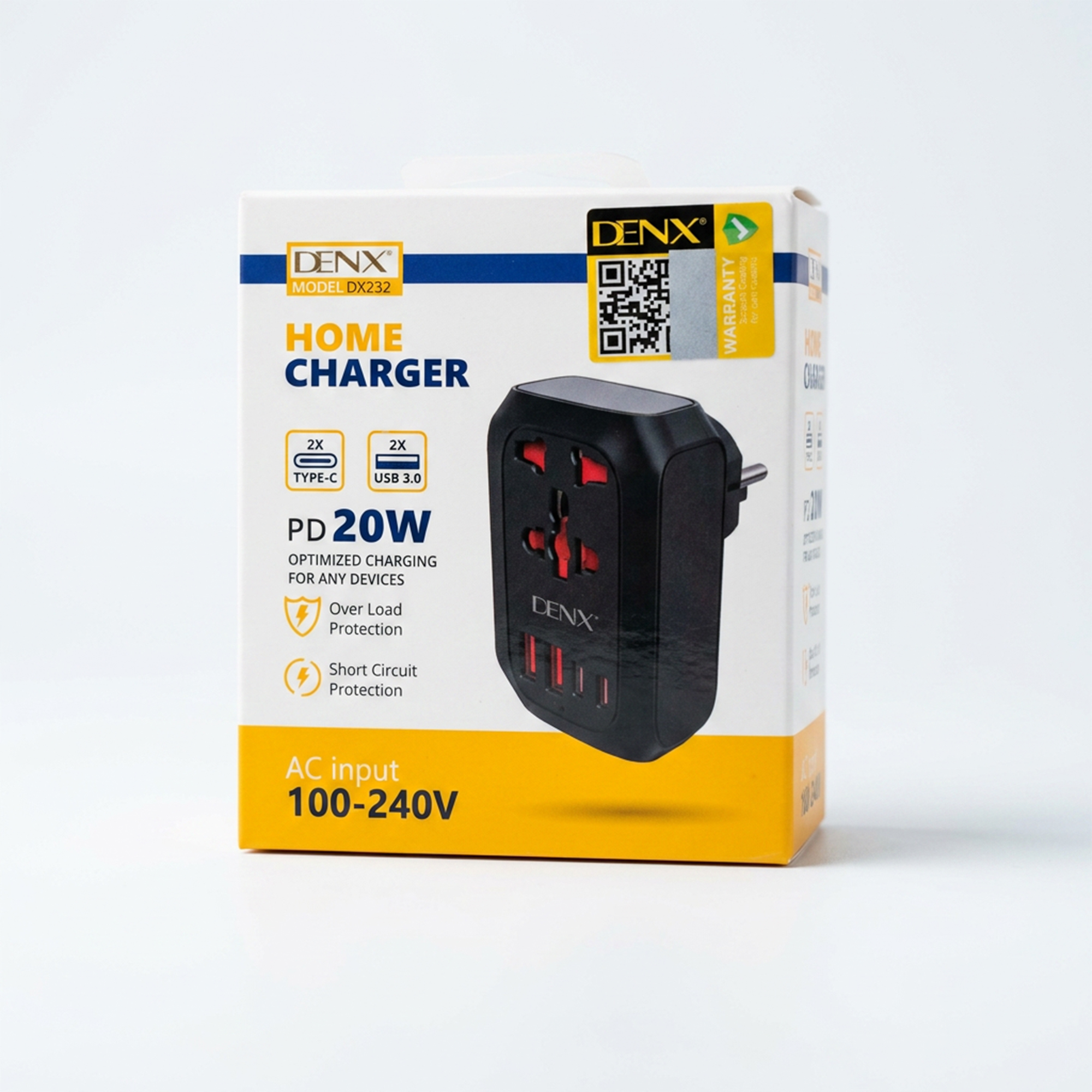 شاحن كل منزل متعدد المداخل (2 مدخل Type -C + مدخلين USB + مدخل فيشة ) بسرعة 20 W سعر الجملة - الصورة 3