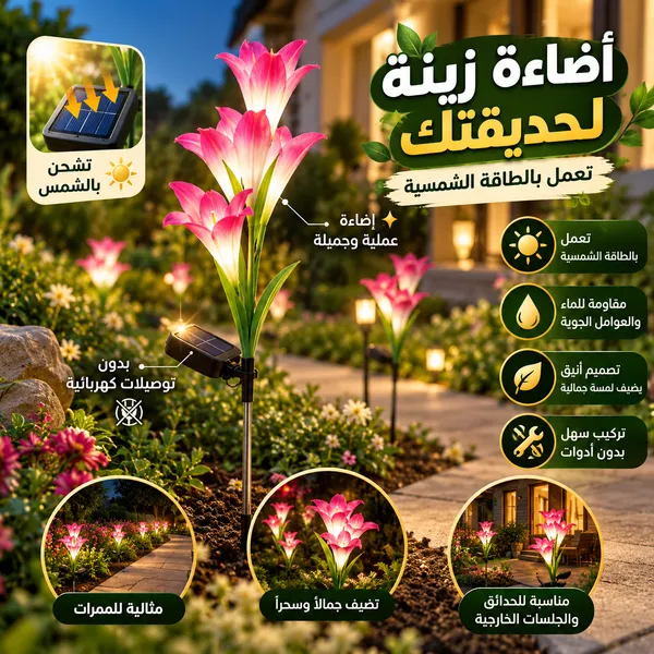 زهور زينة بالطاقة الشمسية تضيء - الصورة 9