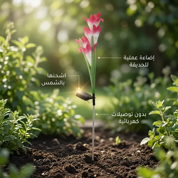 زهور زينة بالطاقة الشمسية تضيء - الصورة 2