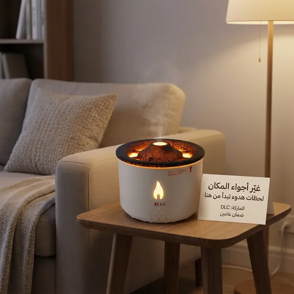فواحة بركانية عطرية ومرطبة للهواء بإضاءة LED - الصورة 2